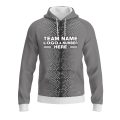 Custom Fully Sublimated Pixel Stripe Pattern Black Gray Performance Sports Pullover Hoodie 10557