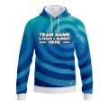 Custom Fully Sublimated Spiral Pattern Blues Performance Sports Pullover Hoodie 10565
