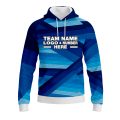 Custom Fully Sublimated Wrapped Lines Pattern Blues Performance Sports Pullover Hoodie 10569