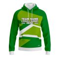 Custom Fully Sublimated Intricate Lines Pattern Green White Performance Sports Pullover Hoodie 10575
