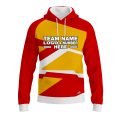 Custom Fully Sublimated Intricate Lines Pattern Yellow Red Performance Sports Pullover Hoodie 10579