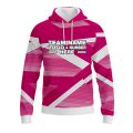 Custom Fully Sublimated Wrapped Lines Pattern Pink Performance Sports Pullover Hoodie 10571