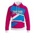 Custom Fully Sublimated Intricate Lines Pattern Pink SkyBlue Performance Sports Pullover Hoodie 10577
