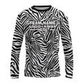 Custom Fully Sublimated Zebra Skin Print Black White Performance Long Sleeves 10607