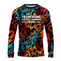 Custom Fully Sublimated Vibrant Leopard Print Multicolor Performance Long Sleeves 10619
