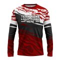 Custom Fully Sublimated Brush Camo Pattern Red Black White Performance Long Sleeves 10667