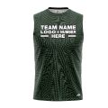 Custom Fully Sublimated Green Leaf Floral Pattern Green Black Performance Sleeveless 10727