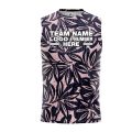 Custom Fully Sublimated Monochrom Floral Three Pattern Dark Blue Baby Pink Performance Sleeveless 10779