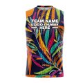 Custom Fully Sublimated Vivid Tropical Floral Pattern Multicolor Performance Sleeveless 10803