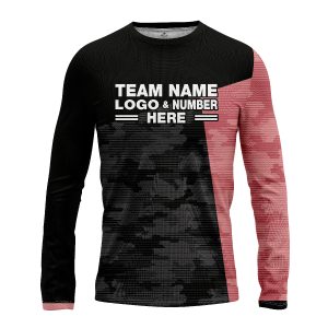 Custom Fully Sublimated ERDL Camo Pattern Black and Pink Performance Long Sleeves 10811