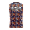Custom Fully Sublimated Floral Pattern Blue Orange Performance Sleeveless 10863