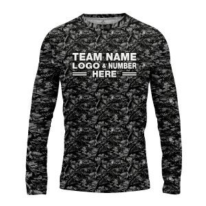 Custom Fully Sublimated Forest Camo Pattern Five Performance Long Sleeves 10919