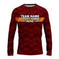 Custom Fully Sublimated Digital Camo Pattern Red Performance Long Sleeves 10943