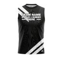 Custom Fully Sublimated Sport Neon Pattern Black White Performance Sleeveless 10995