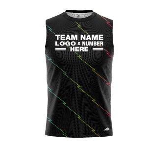 Custom Fully Sublimated Lightning Neon Pattern Black Performance Sleeveless 11003