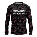 Custom Fully Sublimated Sports Camo Pattern Pink Black Performance Long Sleeves 11063