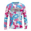 Custom Fully Sublimated Vibrant Camo Pattern Texture Sky Blue Pink Performance Long Sleeves 11099