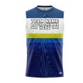 Custom Fully Sublimated Retro Stripe Neon Pattern Blue Performance Sleeveless 11131