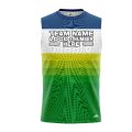 Custom Fully Sublimated Retro Stripe Neon Pattern Blue Green Performance Sleeveless 11135