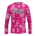 Custom Fully Sublimated Sports Camo Pattern Texture Pink Performance Long Sleeves 11179
