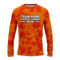 Custom Fully Sublimated Sports Camo Pattern Texture Orange Performance Long Sleeves 11191