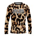 Custom Fully Sublimated Bold Leopard Animal Print Black White Gold Performance Long Sleeves 10703