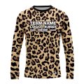 Custom Fully Sublimated Classic Cheetah Animal Print Black Brown Gold Performance Long Sleeves 11267