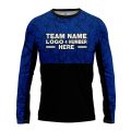 Custom Fully Sublimated Forest Camo Pattern Texture Blue Black Performance Long Sleeves 11279