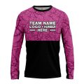 Custom Fully Sublimated Forest Camo Pattern Texture Pink Black Performance Long Sleeves 11291