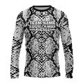 Custom Fully Sublimated Snake Animal Print Black White Performance Long Sleeves 11303