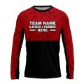 Custom Fully Sublimated Forest Camo Pattern Texture Red Black Performance Long Sleeves 11327