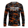 Custom Fully Sublimated Urban Camo Pattern Black Gray Orange Black Performance Long Sleeves 11387