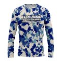 Custom Fully Sublimated Cool Camo Pattern Blue White Performance Long Sleeves 11411
