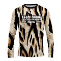 Custom Fully Sublimated Neon Tiger Skin Animal Print Black Brown Gold Performance Long Sleeves 11423