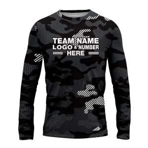 Custom Fully Sublimated Cool Camo Pattern Blue White Performance Long Sleeves 11435