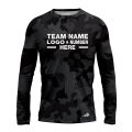 Custom Fully Sublimated Stealth Camo Pattern Black Gray Performance Long Sleeves 11447