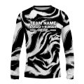 Custom Fully Sublimated Vibrant Monochrome Swirl Print Black White Performance Long Sleeves 11459