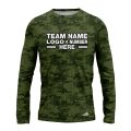 Custom Fully Sublimated Digital Forest Camo Pattern Dark Green Performance Long Sleeves 11471