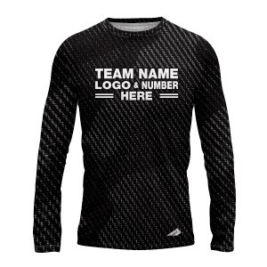 Custom Fully Sublimated Urban Night Camo Pattern Black Gray Performance Long Sleeves 11483