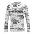 Custom Fully Sublimated Pixel Camo Pattern White Black Performance Long Sleeves 11495