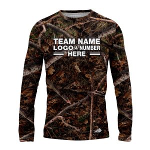 Custom Fully Sublimated Realistic Forest Camo Pattern Performance Long Sleeves 11543