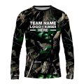 Custom Fully Sublimated Forest Floor Camo Pattern Black Green Performance Long Sleeves 11567