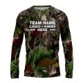 Custom Fully Sublimated Deep Woods Camo Pattern Black Brown Green Performance Long Sleeves 11615