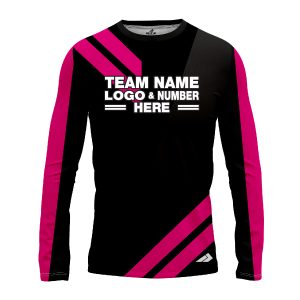 Custom Fully Sublimated Sport Neon Pattern Black Pink Performance Long Sleeves 11639