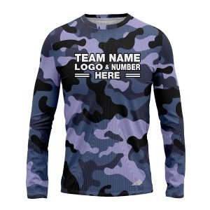 Custom Fully Sublimated Urban Night Camo Two Pattern Blues Performance Long Sleeves 11699