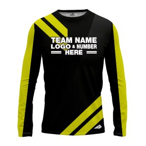 Custom Fully Sublimated Basic Neon Pattern Black Yellow Performance Long Sleeves 11723