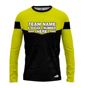 Custom Fully Sublimated Sport Neon Pattern Black Yellow Performance Long Sleeves 4920