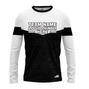 Custom Fully Sublimated Basic Neon Pattern Black White Performance Long Sleeves 11735