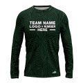 Custom Fully Sublimated Green Leaf Floral Pattern Green Black Performance Long Sleeves 11747