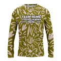Custom Fully Sublimated Olive Floral Pattern Green White Performance Long Sleeves 11771